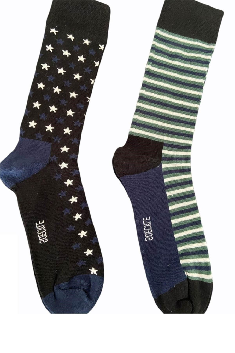Soeckle Erkek 2'li Set Yıldızlı Çizgili Desenli Çorap - 39/42